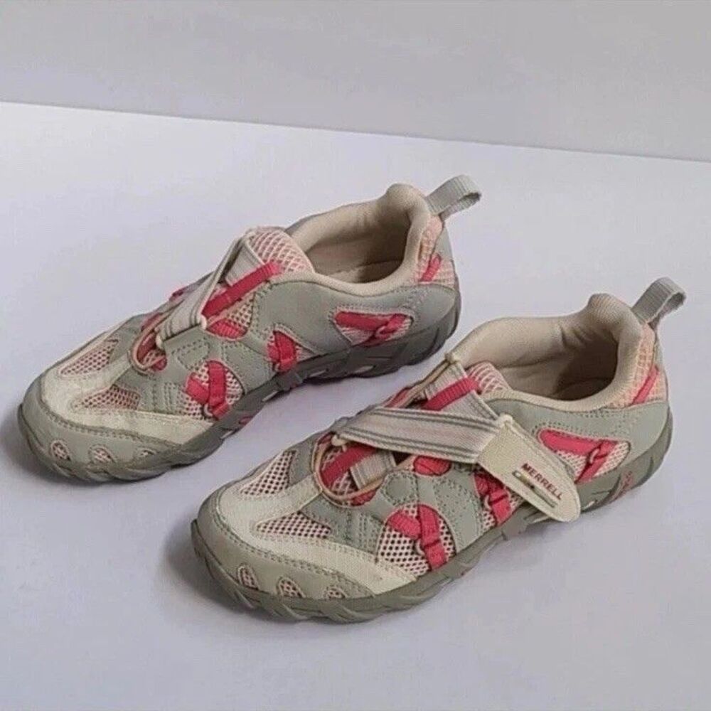 MERRELL Girl Kid Size 2 Pink Grey Waterpro Hiking Shoes